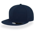 Navy - Front - Atlantis Children-Kids Flat Visor 6 Panel Snap Back Cap