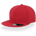 Red - Front - Atlantis Children-Kids Flat Visor 6 Panel Snap Back Cap