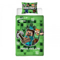 Front - Minecraft Block Check Duvet Cover Set