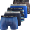 Front - Smith & Jones Mens Lathan Assorted Designs Boxer Shorts (Pack of 5)