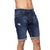 Front - Crosshatch Mens Riptrey Abraised Denim Shorts