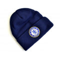 Front - Chelsea FC Knitted Crest Turn Up Hat