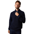 Front - Burton Mens Ribbed Cotton Blend Half Zip Jumper