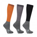 Blooming Lilac-Pencil Point Grey-Black - Front - Hy Sport Active Unisex Adult Riding Boot Socks (Pack of 3)