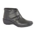 Front - Mod Comfys Womens/Ladies Wide Fit Softie Leather Ankle Boots