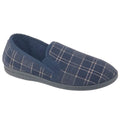 Front - Sleepers Mens Dale Checked Velour Slippers