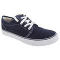 Front - Dek Mens 4 Eye Padded Canvas Deck Shoes