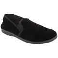 Front - Zedzzz Mens Ross Twin Gusset Velour Slippers