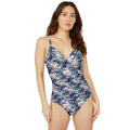 Front - Debenhams Womens/Ladies Floral Twisted One Piece Swimsuit