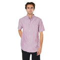 Front - Maine Mens Wide Stripe Oxford Short-Sleeved Shirt