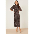 Front - Dorothy Perkins Womens/Ladies Sequins Velvet Wrap Petite Midi Dress