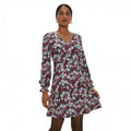 Front - Dorothy Perkins Womens/Ladies Floral V Neck Long-Sleeved Mini Dress