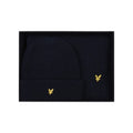 Front - Lyle & Scott Ribbed Lambswool Scarf & Beanie Set