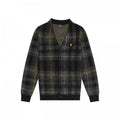 Front - Lyle & Scott Mens Tartan Brushed Cardigan