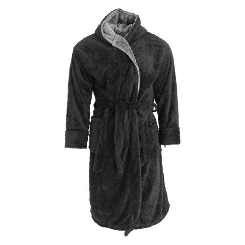 Harvey James Mens Soft Hooded Fluffy Dressing Gown Discounts on