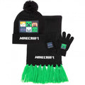 Front - Minecraft Childrens/Kids Characters Hat Gloves And Scarf Set