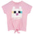 Front - Minecraft Girls Cat Twisted Knot Front T-Shirt