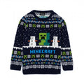 Front - Minecraft Childrens/Kids Creeper Wool Christmas Jumper