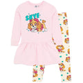 Front - Paw Patrol Girls Skye Sweater Dress & Leggings Set