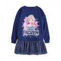 Front - Frozen Girls Elsa Casual Dress