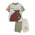 Front - The Gruffalo Boys Colour Block T-Shirt & Shorts Set