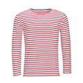 Front - SOLS Mens Marine Long Sleeve Stripe T-Shirt