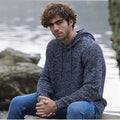 Navy-Heather - Back - Ecologie Adults Unisex Iguazu Knitted Hoodie