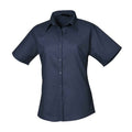 Front - Premier Womens/Ladies Poplin Short-Sleeved Blouse