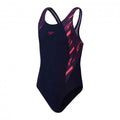 Front - Speedo Girls Hyperboom Splice Muscleback One Piece Swimsuit