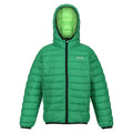 Olympian Blue-Green Flash - Front - Regatta Childrens-Kids Marizion Hooded Padded Jacket