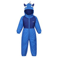 Hydro Blue - Front - Regatta Childrens-Kids Mudplay III Monster Waterproof Puddle Suit