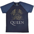 Front - Queen Unisex Adult Crest Raglan T-Shirt