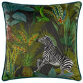 Front - Wylder Aranya Contrast Piping Velvet Jungle Cushion Cover