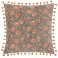 Front - Paoletti Marisa Cotton Velvet Floral Cushion Cover