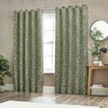 Front - Wylder Bali Jacquard Botanical Eyelet Curtains