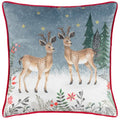 Front - Furn Ditsy Festive Piped Velvet Reindeer Cushion Cover