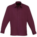 Front - Premier Mens Premier Poplin Long-Sleeved Formal Shirt