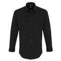 Front - Premier Mens Stretch Fit Poplin Long Sleeve Shirt