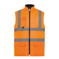 Front - Yoko Adults Unisex Hi-Vis Padded Bodywarmer