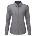 Grey Denim - Front - Premier Womens-Ladies Organic Fairtrade Certified Chambray Formal Shirt