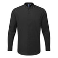 Front - Premier Mens Banded Collar Long-Sleeved Formal Shirt