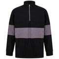 Front - Front Row Unisex Adult Panelled Quarter Zip Jumper