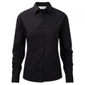 Front - Russell Collection Womens/Ladies Cotton Poplin Long-Sleeved Shirt