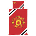 Front - Manchester United FC Core Stripe Duvet Cover Set