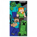 Front - Minecraft Characters Velour Beach Towel