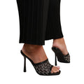 Front - Where's That From Womens/Ladies Lisbon Diamante Mesh Peep Toe Mules