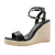 Front - Where's That From Womens/Ladies Texas Studded PU Crossover Strap Wide Wedges