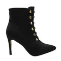 Front - Where's That From Womens/Ladies Blythe Faux Suede Pointed Button Detail Mid Heel Ankle Boots