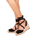 Front - Where's That From Womens/Ladies Juniper Suede Lace Up Low Wedge Sandals