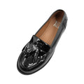 Front - Where's That From Womens/Ladies Imogen Tassel Patent Leather Slip-on Flatform Loafers